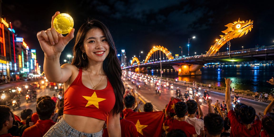 Ánh đèn neon xổ số Đà Nẵng gợi lên không khí jackpot điện tử sôi động
